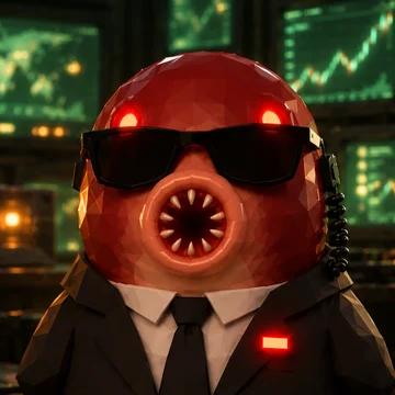 Standard issue: suit, tie, sunglasses, monitors behind